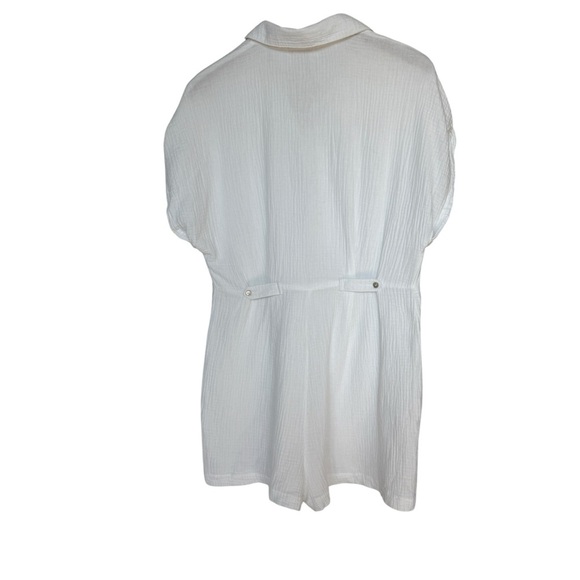 L*Space Women's White Cotton Romper Swim Cover-Up M Summer Casual Lightweight - Picture 7 of 8